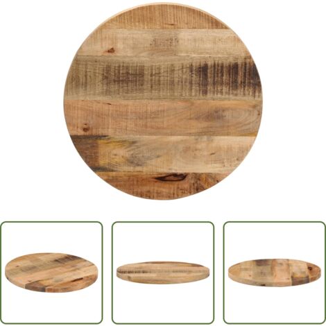 Mesa redonda -  Tablero de mesa redondo madera maciza mango rugosa Ø 50x1,5 cm