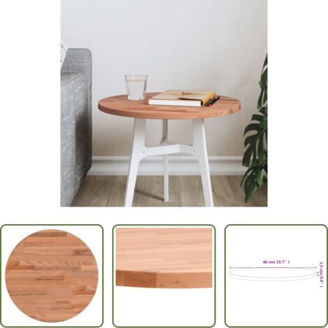 Mesa redonda -  Tablero redondo de madera maciza de haya Ø40x1,5 cm