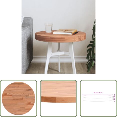 Mesa redonda -  Tablero redondo de madera maciza de haya Ø40x4 cm