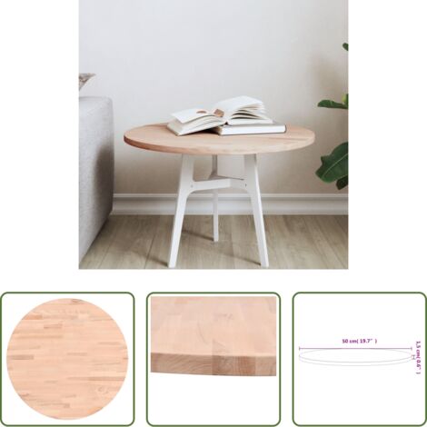 Mesa redonda -  Tablero redondo de madera maciza de haya Ø50x1,5 cm