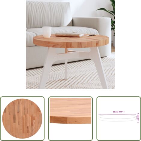 Mesa redonda -  Tablero redondo de madera maciza de haya Ø60x4 cm