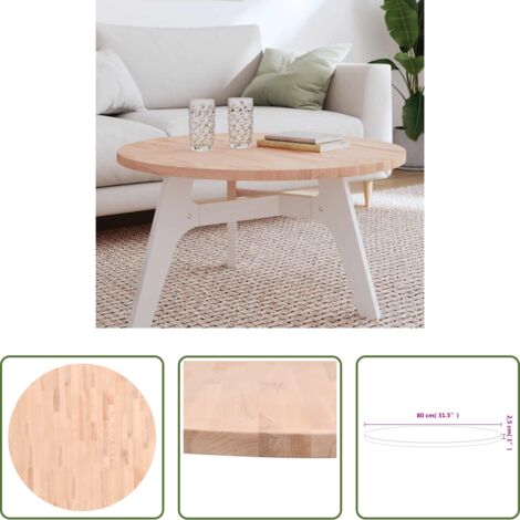 Mesa redonda -  Tablero redondo de madera maciza de haya Ø80x2,5 cm
