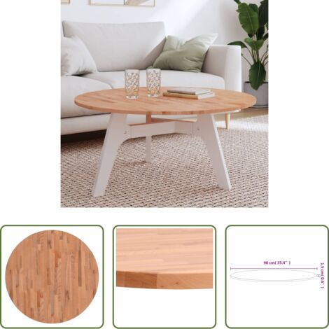 Mesa redonda -  Tablero redondo de madera maciza de haya Ø90x1,5 cm