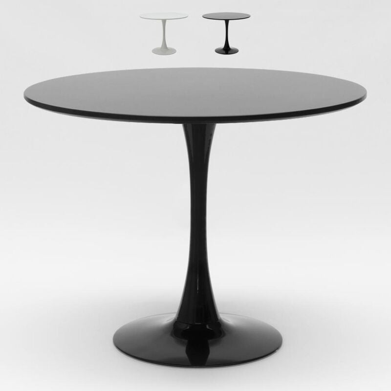 

Mesa redonda Tulip blanco y negro de bar y salón 80cm Tulipan | Negro