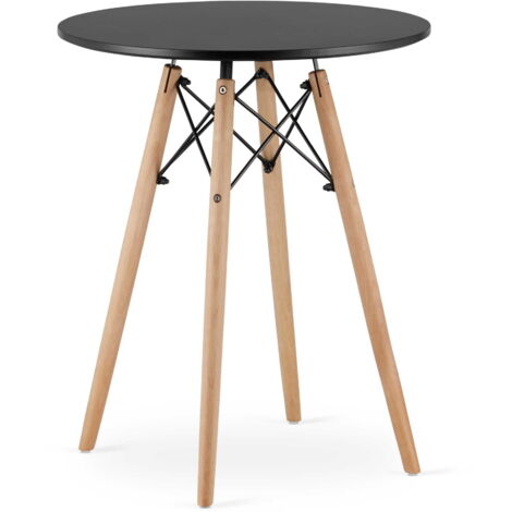 Mesa redonda Valora KOVA MDF negra moderna comedor
