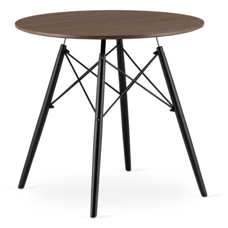 Mesa redonda Valora KOVA MDF nogal oscuro diámetro 80 estilo moderno