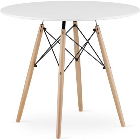 Mesa redonda Valora KOVA TODI blanca diámetro 90 diseño