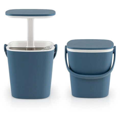 Mesa refrigeradora 3 en 1 de 35 x 34 x 37/58 cm con apertura cómoda diseño portátil PP azul 200014091