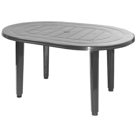 MESA RESINA OVAL 130X90 CM ANTRACITA 4020ANT