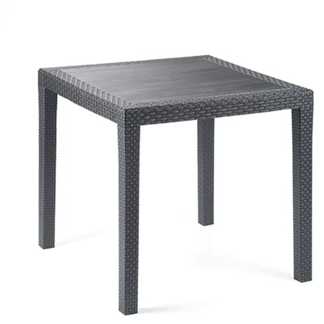 Mesa Resina Ratan Antracita King 80x80 cm.