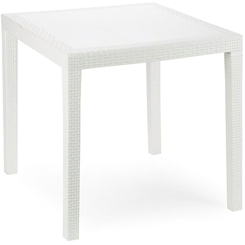 

Mesa resina ratan blanca king 80x80 cm.