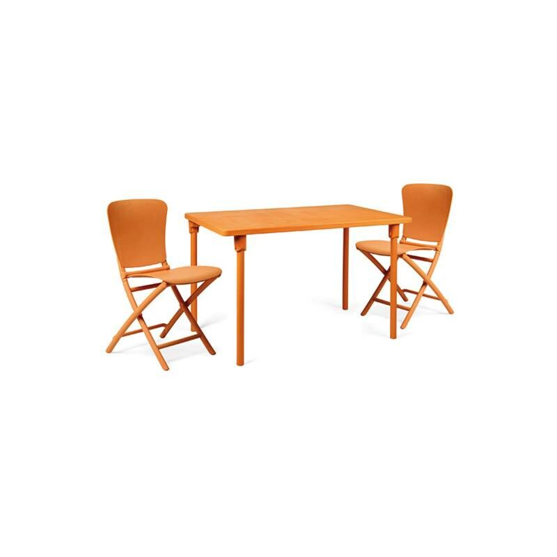 

Mesa Resina Zic-Zac+2Sillas Classic Naranja
