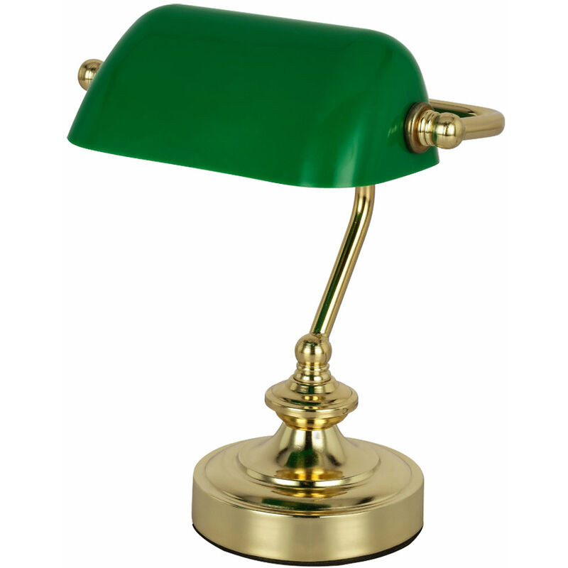 

Lámpara de noche RETRO para lectura de mesa, lámpara de banquero verde, luz en un juego que incluye bombillas LED