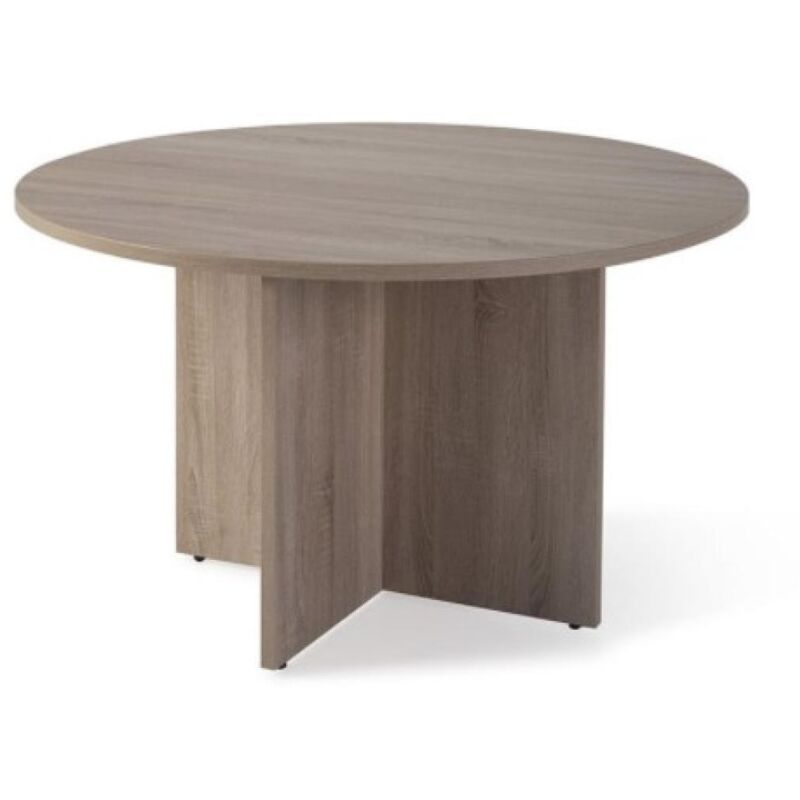 

Mbgorbe - Mesa reunión o estudio redonda dos colores a elegir 73 cm(alto)110 cm(ancho). Color OLMO CLARO