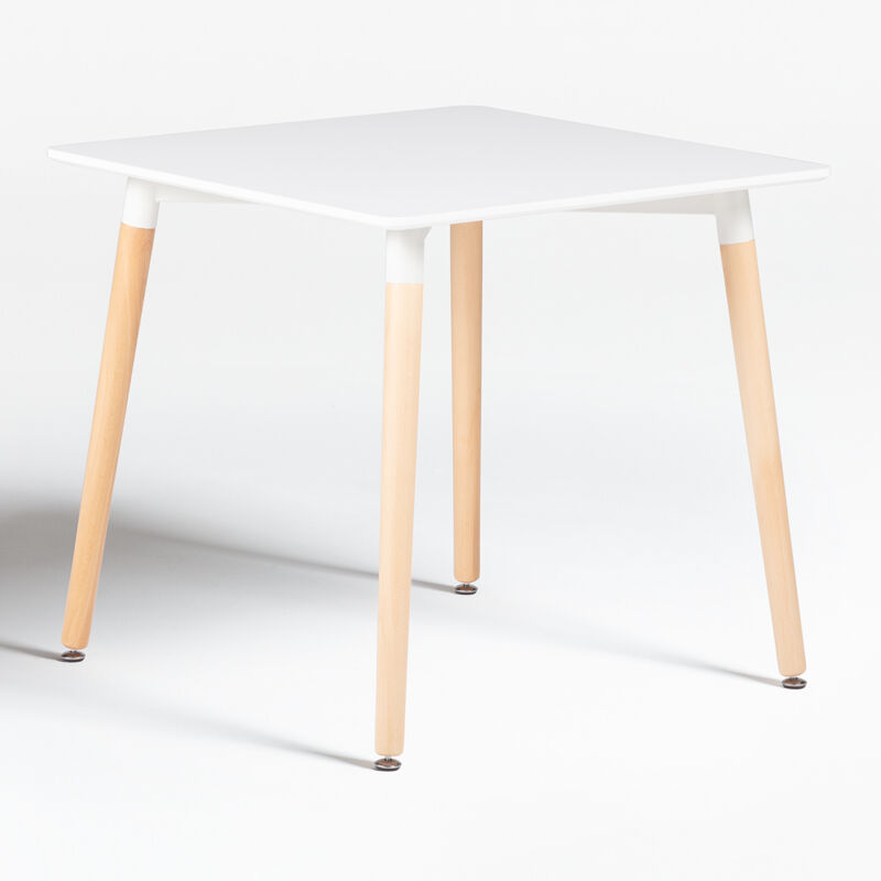 

Mesa de Comedor Cuadrada en Madera de Haya y MDF (80x80 cm) Royal SKLUM - Blanco Mate