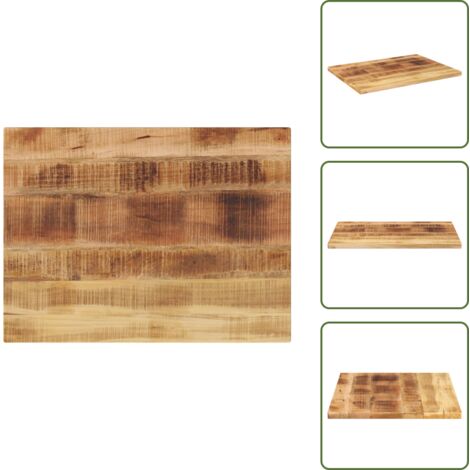 Mesa rústica - vidaXL Tablero de mesa rectangular madera mango rugosa 90x60x3,8 cm - Mesa rectangular