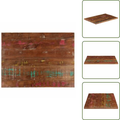 Mesa rústica - vidaXL Tablero mesa rectangular madera maciza reciclada 80x60x3,8 cm - Mesa de comedor