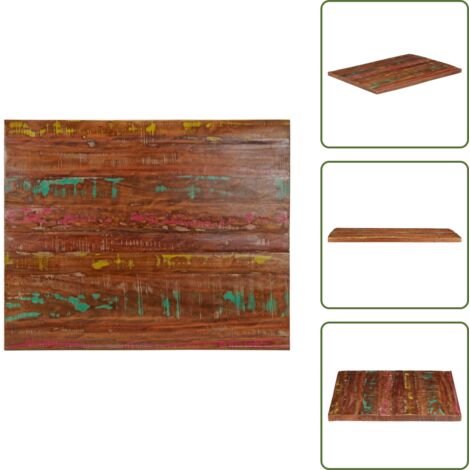 Mesa rústica - vidaXL Tablero mesa rectangular madera maciza reciclada 90x80x2,5 cm - Mesa de comedor