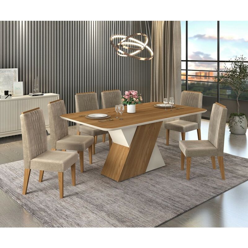 

BHD - Mesa RUTH, madera, blanco roto-roble, 170x90 cms