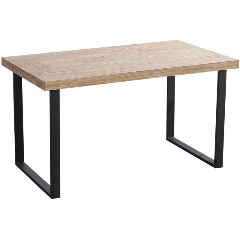 

Mesa de salón comedor fija Natural color roble nordish salvaje estilo industrial mueble 140x80x77 cm