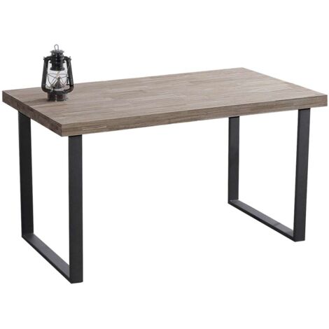 Mesa salón fija Natural roble american estructura negra 140 cm(ancho)80 cm(largo) 76,5 cm(alto)