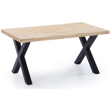 Mesa salon fija X-Loft-140 acabado roble nordish/negro, 76 cm(alto)140 cm(ancho)80 cm(largo)