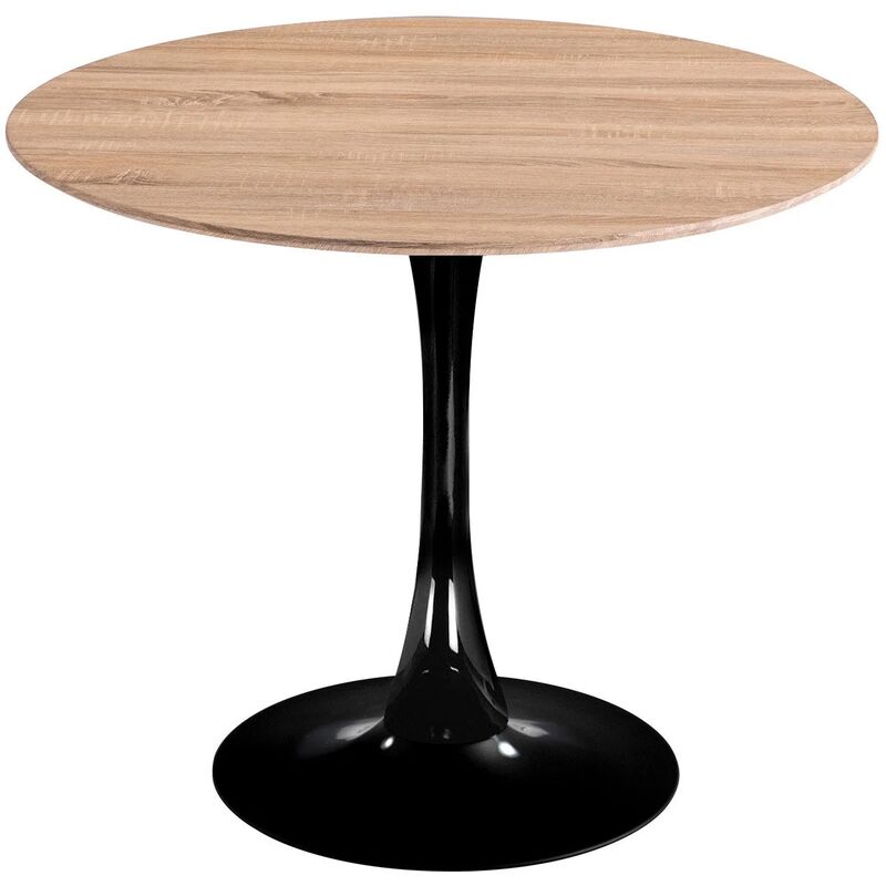 

MESA SAN ANTONI Ø90 CM PATA NEGRA TAPA NATURAL - Lúzete