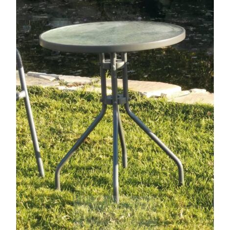 Mesa terraza jardín acero Sulam-60 en acabado antracita, 60 cm(ancho) 75 cm(altura)