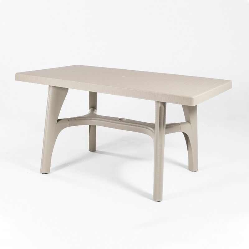 

Mesa terraza rectangular de 140x80x73 cm, Rectangular, Resina, Color Arena