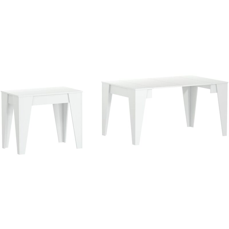 

Mesa TM Consola de comedor extensible hasta 146 cm, color blanco, Dimensiones cerrada: 90x53.6x74 cm. - BLANCO