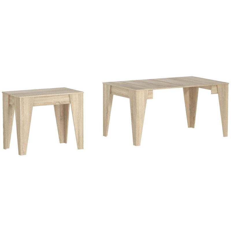 

Mesa TM Consola de comedor extensible hasta 146 cm, color roble, Dimensiones cerrada: 90x53.6x74 cm. - ROBLE
