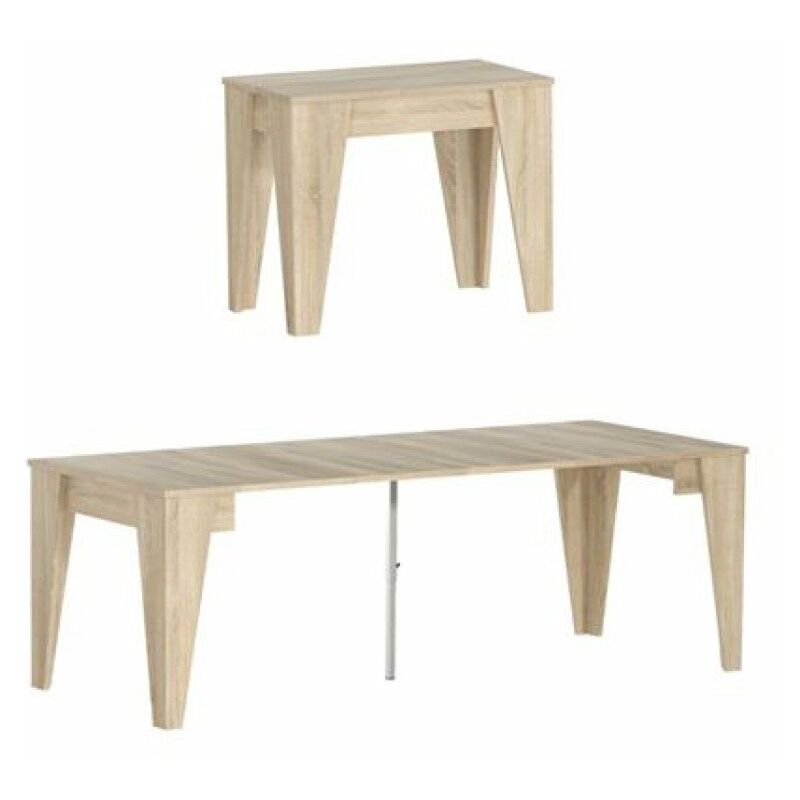 

Mesa TM consola de comedor extensible hasta 239 cm, color roble, Dimensiones cerrada: 90x53.6x74.6 cm de alto. - ROBLE