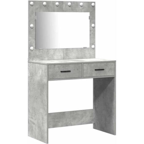 Mesa Tocador con cajón 2 pcs Gris Madera de ingeniería vidaXL