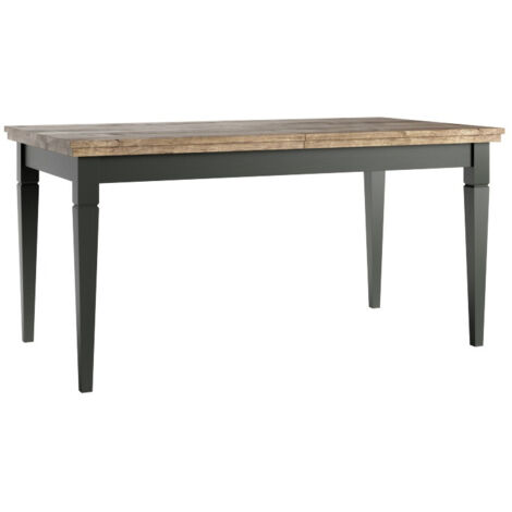 Mesa Tolnue 107, Verde oscuro + Roble de lefkada, 79x90x160cm, Alargamiento, Aglomerado laminado