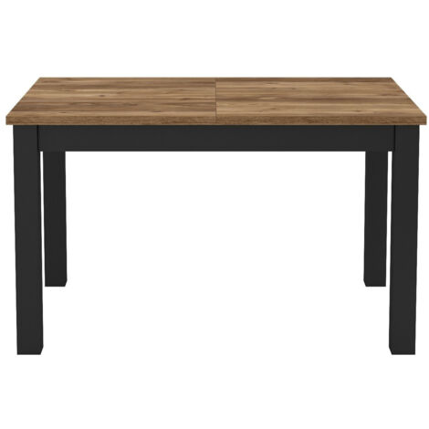 Mesa Tornua 111, Abeto oscuro + Negro mate, 77x85x130cm, Alargamiento, Aglomerado laminado