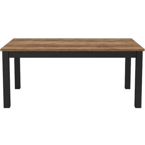 Mesa Tornua 112, Abeto oscuro + Negro mate, 77x95x180cm, Aglomerado laminado