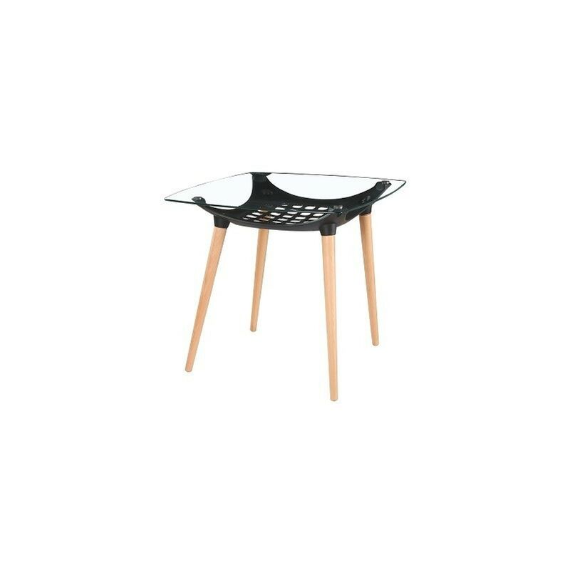 

Mesa TORRE, madera, negra, cristal, 80 X 80 cms