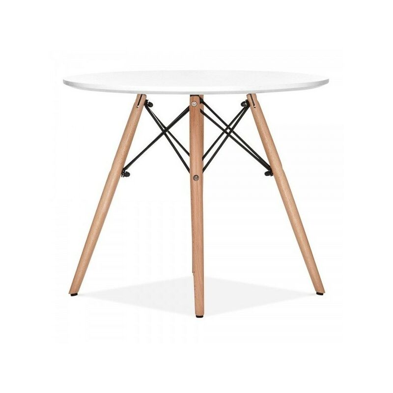 

SDM - Mesa 'Tower' de diseño, base de madera de haya, tapa lacada en blanco.