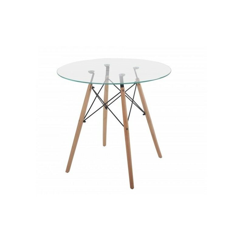 

BHD - Mesa TOWER, madera, cristal, 80 cms de diámetro