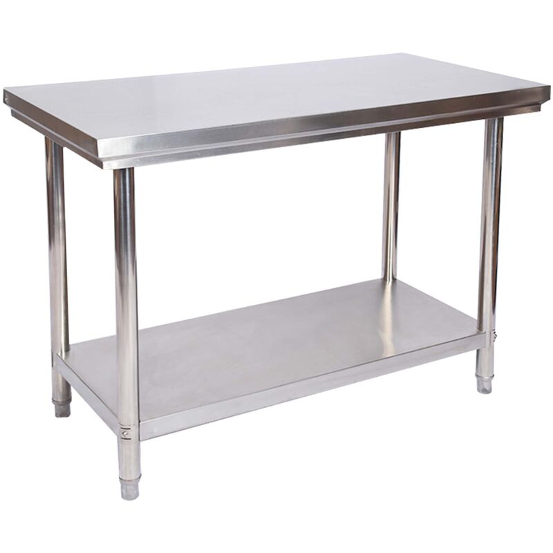 

Wiltec - Mesa trabajo Acero Inox mesa jardín 120x 60x85 cm ajustable