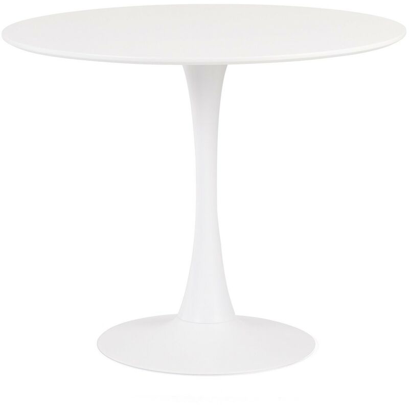 

Mesa TUL (H), base de metal, tapa lacada blanca, 100 cms de diámetro