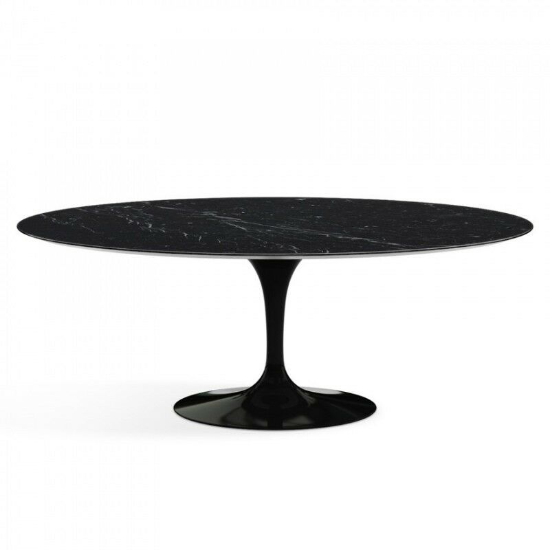 

Mesa TUL, oval, fibra de vidrio, mármol negro 160 x 90 cms