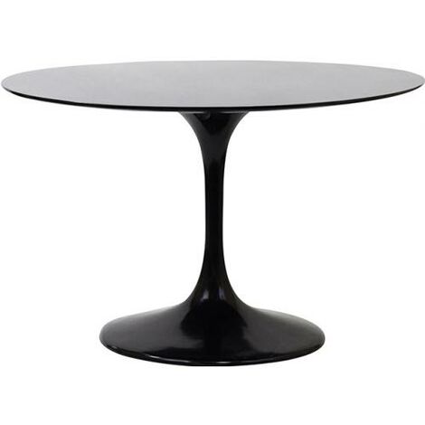 Mesa Tulipan Redonda de Fibra de Vidrio - 120 cm Negro - Plástico, Fibra de vidrio, Metal