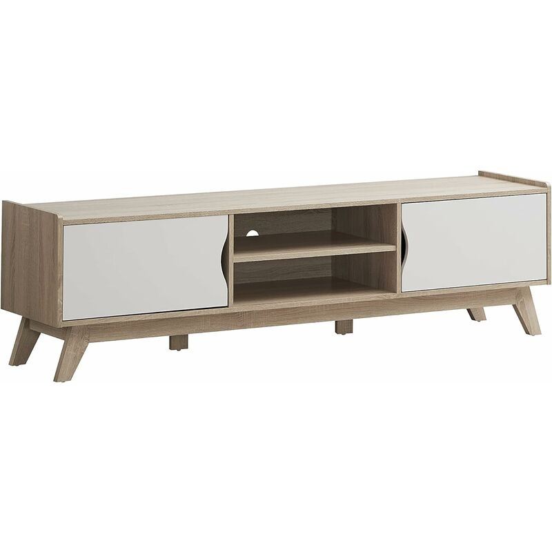 

Myoshome - Mesa Tv Color Roble Sonoma y Blanco 150 x 40 x 50 cm Apolo