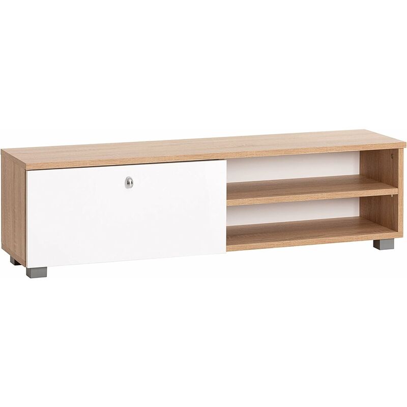

Myoshome - Mesa TV Color Roble y Blanco 120 x 40 x 41 cm Hades