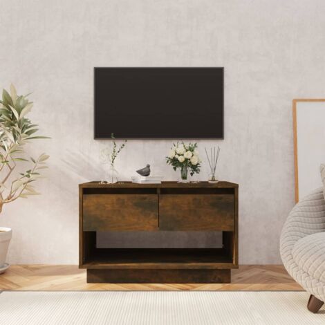 Mueble TV Brønderslev aglomerado 45 x 160 x 37 cm antracita / efecto madera  [en.casa]