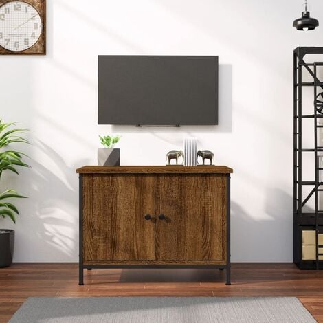 Mueble de TV,Mesa TV con ruedas madera contrachapada blanco 90x35x35 cm  -M49422