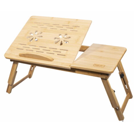 Mesa Valora para portátil de bambú, plegable y ajustable