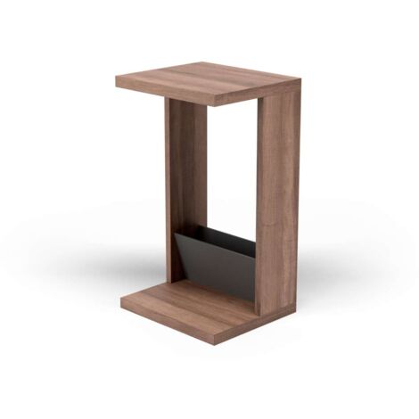 Mesa velador 553 para salón acabado nogal claro/grafito, 71 cm(alto)40 cm(ancho)35 cm(largo)