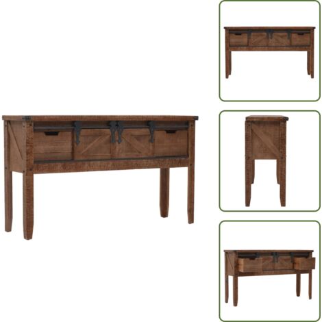 Mesa vintage - vidaXL Mesa consola de madera de abeto maciza marrón 131x35,5x75 cm - Mesa industrial